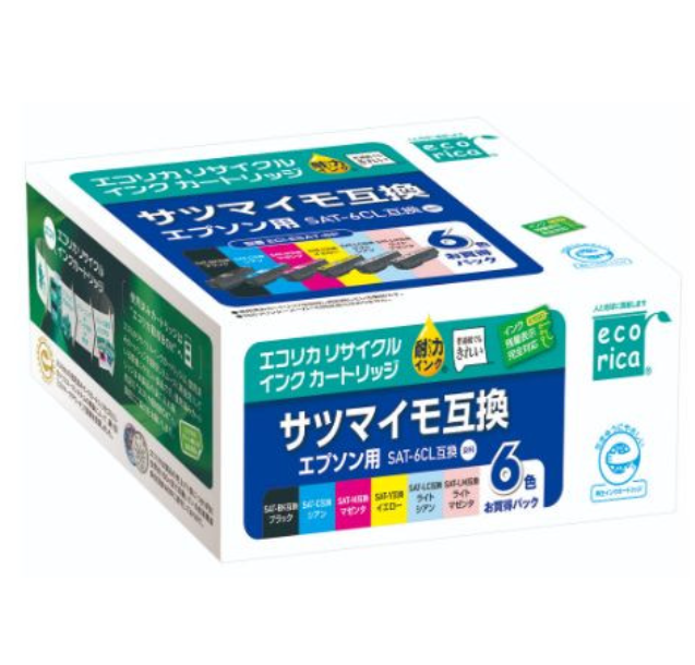 エコリカ【エプソン用】SAT-6CL互換リサイクルインク 6色パック（型番：ECI-ESAT-6P）
