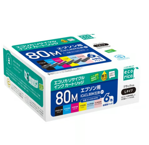 エコリカ【エプソン用】IC6CL80M 互換リサイクルインク（型番：ECI-E80-6PM）