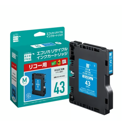 エコリカ【リコー用】 GC43C 互換リサイクルインク（型番：ECI-RC43C）