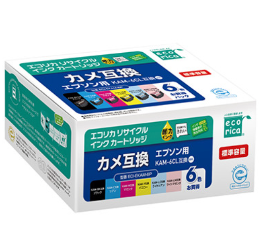 エコリカ【エプソン用】KAM-6CL互換リサイクルインク（型番：ECI-EKAM-6P）