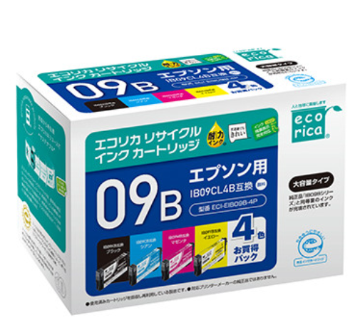 エコリカ【エプソン用】IB09CL4B互換リサイクルインク（ECI-EIB09B-4P）