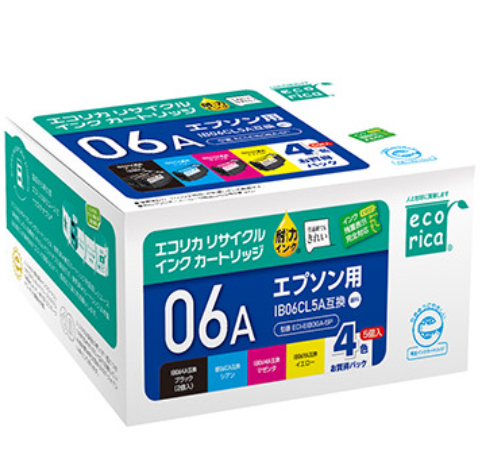 エコリカ【エプソン用】IB06CL5A互換リサイクルインク（型番：ECI-EIB06A-5P）