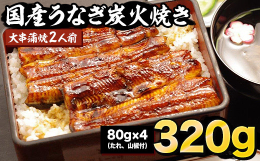 炭火焼うなぎ大串蒲焼　2人前（たれ、山椒付）