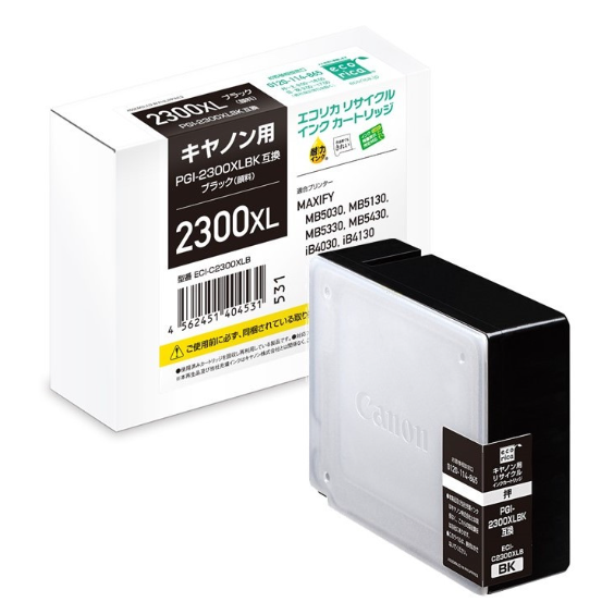 エコリカ【キヤノン用】PGI-2300XLBK互換リサイクルインク ブラック（型番：ECI-C2300XLB）